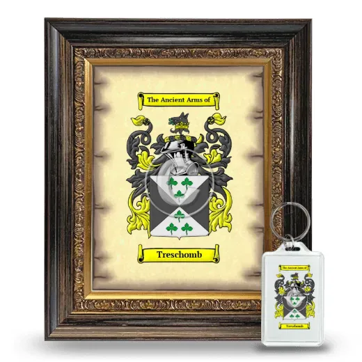 Treschomb Framed Coat of Arms and Keychain - Heirloom