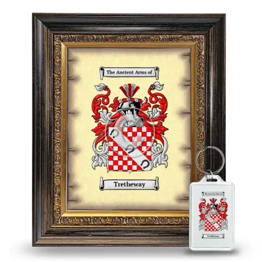 Tretheway Framed Coat of Arms and Keychain - Heirloom