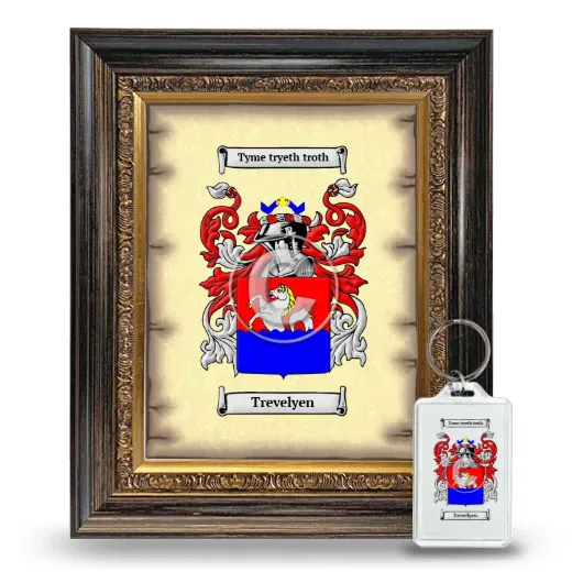 Trevelyen Framed Coat of Arms and Keychain - Heirloom