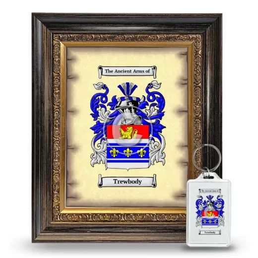Trewbody Framed Coat of Arms and Keychain - Heirloom