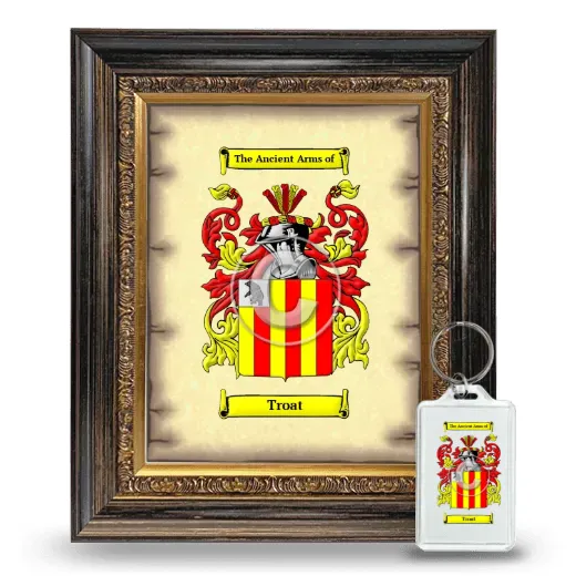 Troat Framed Coat of Arms and Keychain - Heirloom