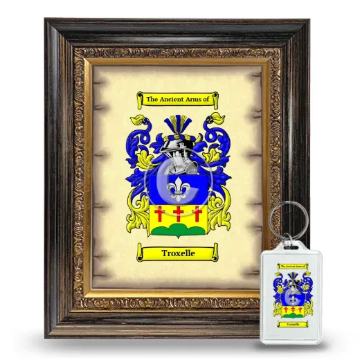 Troxelle Framed Coat of Arms and Keychain - Heirloom