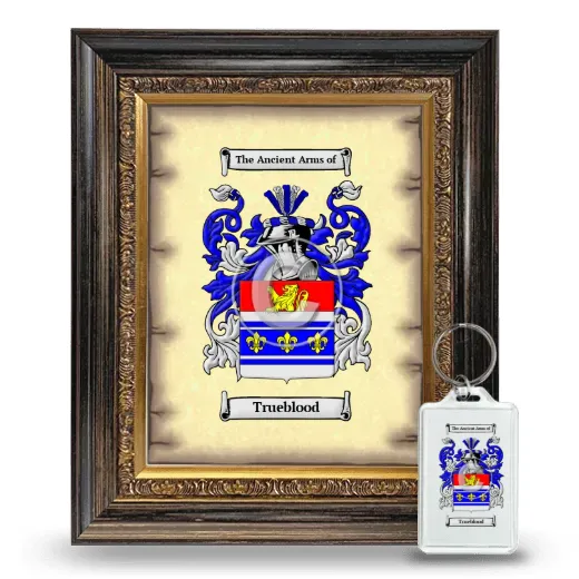 Trueblood Framed Coat of Arms and Keychain - Heirloom
