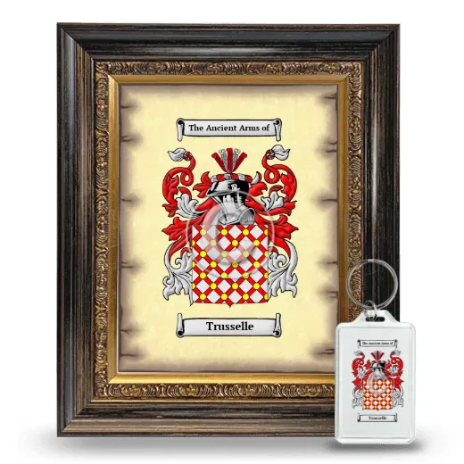 Trusselle Framed Coat of Arms and Keychain - Heirloom