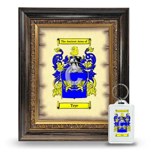 Trye Framed Coat of Arms and Keychain - Heirloom