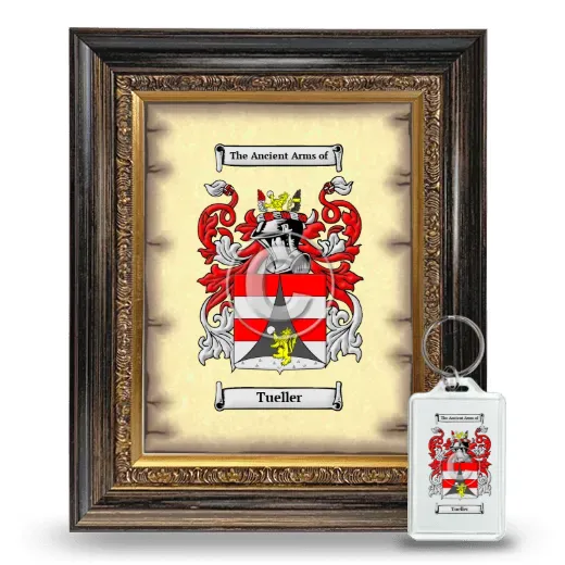 Tueller Framed Coat of Arms and Keychain - Heirloom