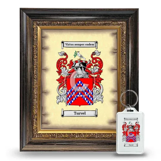 Turvel Framed Coat of Arms and Keychain - Heirloom