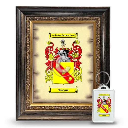 Turyne Framed Coat of Arms and Keychain - Heirloom