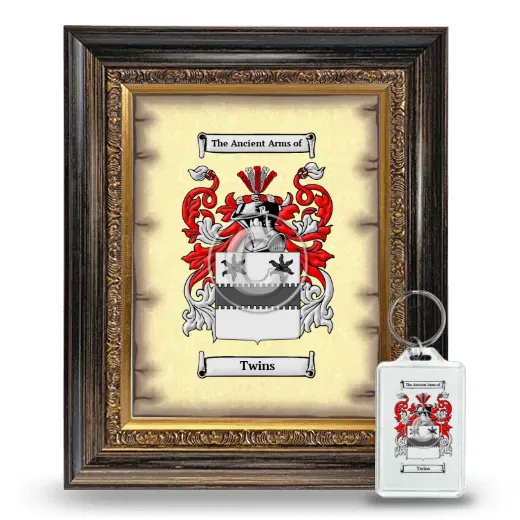Twins Framed Coat of Arms and Keychain - Heirloom