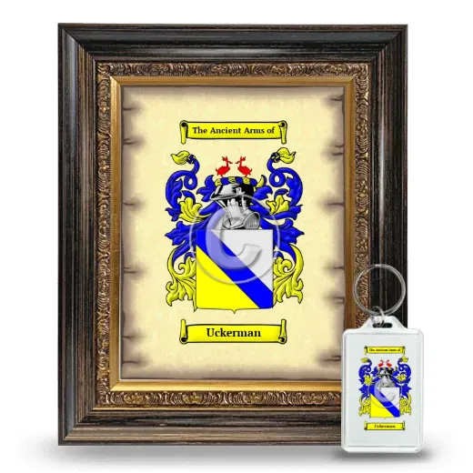 Uckerman Framed Coat of Arms and Keychain - Heirloom