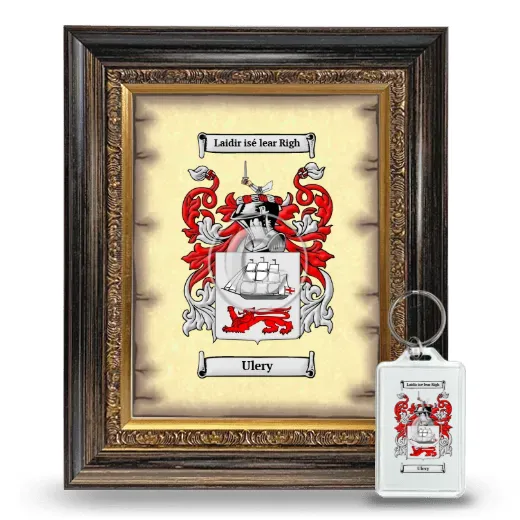 Ulery Framed Coat of Arms and Keychain - Heirloom
