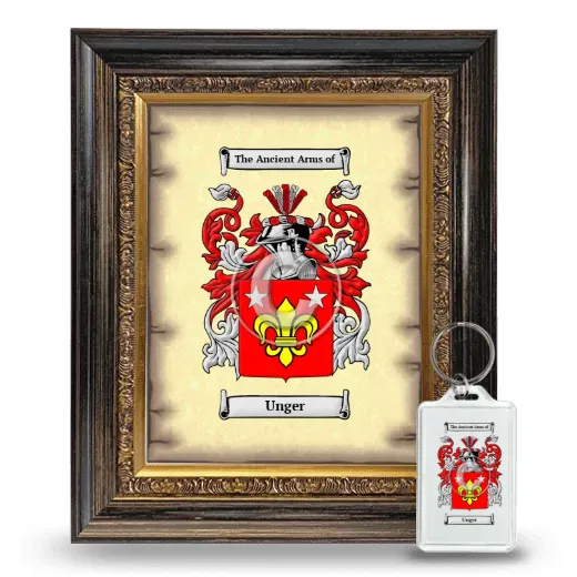 Unger Framed Coat of Arms and Keychain - Heirloom