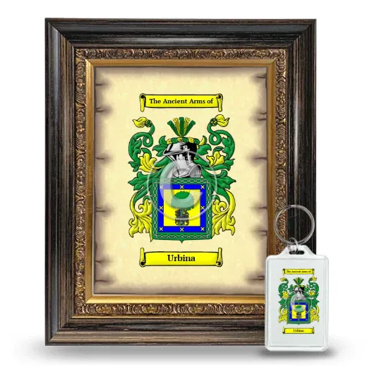 Urbina Framed Coat of Arms and Keychain - Heirloom