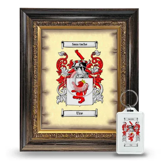 Ure Framed Coat of Arms and Keychain - Heirloom