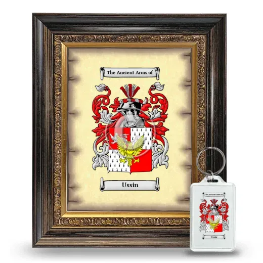Ussin Framed Coat of Arms and Keychain - Heirloom