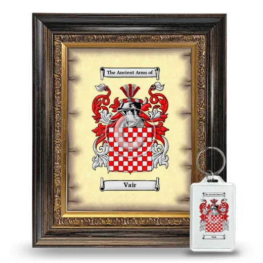Vair Framed Coat of Arms and Keychain - Heirloom