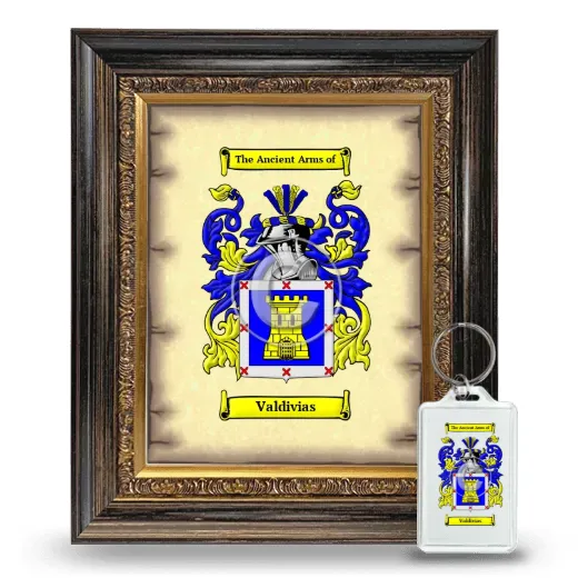 Valdivias Framed Coat of Arms and Keychain - Heirloom