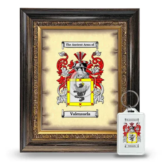 Valensuela Framed Coat of Arms and Keychain - Heirloom
