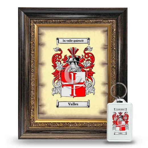 Valles Framed Coat of Arms and Keychain - Heirloom
