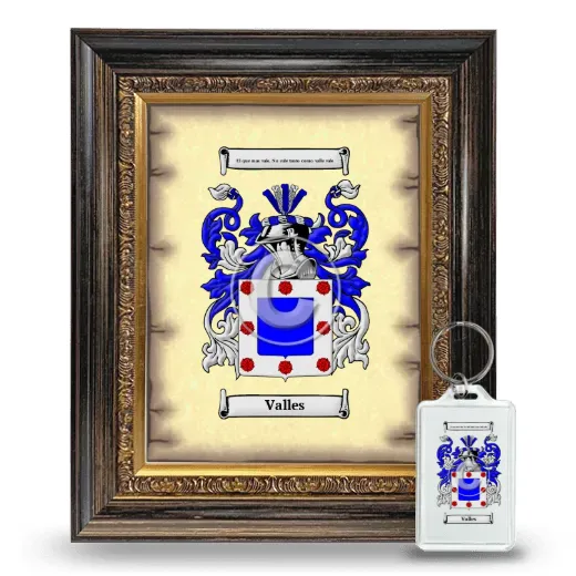 Valles Framed Coat of Arms and Keychain - Heirloom