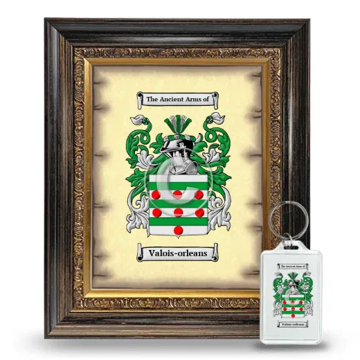 Valois-orleans Framed Coat of Arms and Keychain - Heirloom