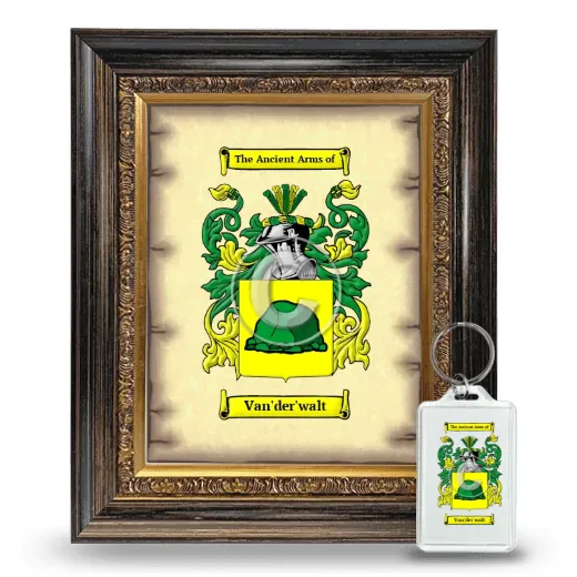 Van'der'walt Framed Coat of Arms and Keychain - Heirloom