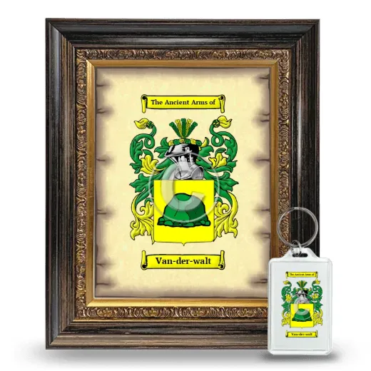 Van-der-walt Framed Coat of Arms and Keychain - Heirloom