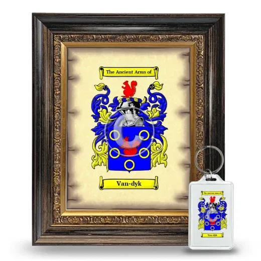 Van-dyk Framed Coat of Arms and Keychain - Heirloom