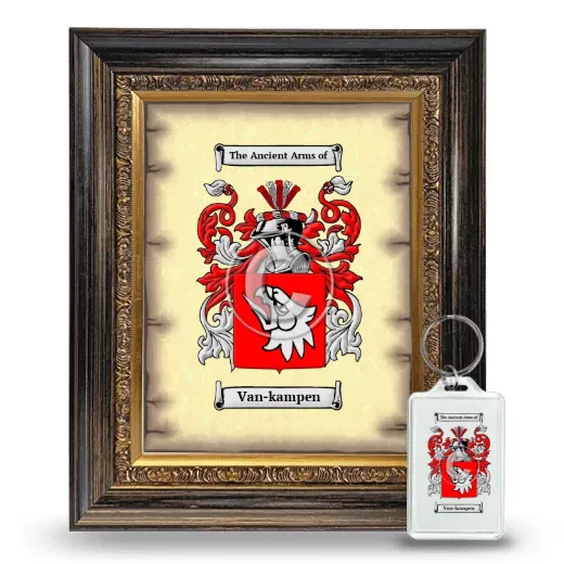 Van-kampen Framed Coat of Arms and Keychain - Heirloom
