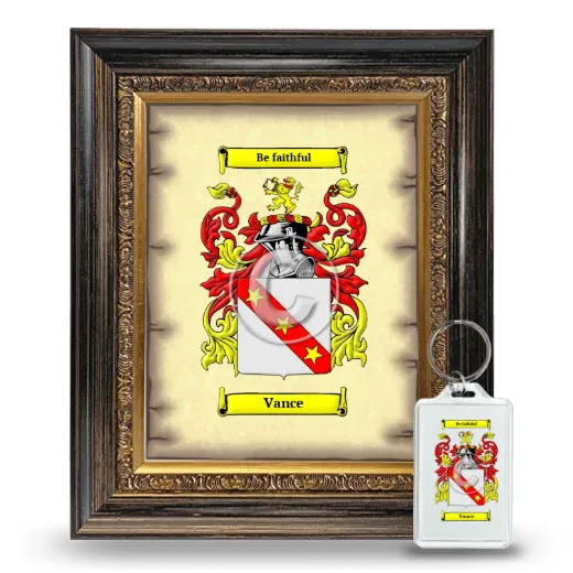 Vance Framed Coat of Arms and Keychain - Heirloom