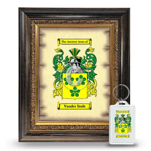 Vander linde Framed Coat of Arms and Keychain - Heirloom