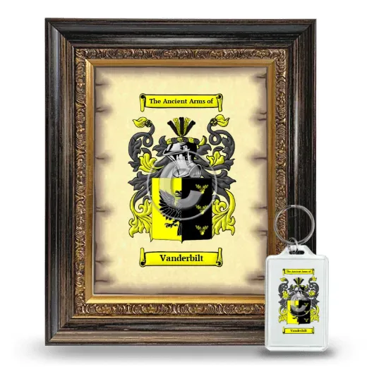 Vanderbilt Framed Coat of Arms and Keychain - Heirloom