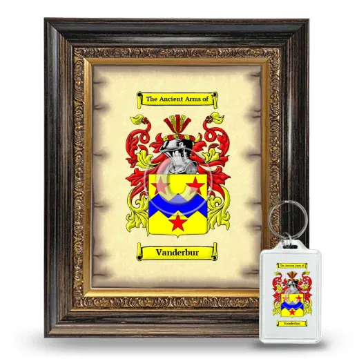 Vanderbur Framed Coat of Arms and Keychain - Heirloom