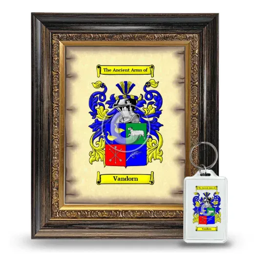 Vandorn Framed Coat of Arms and Keychain - Heirloom