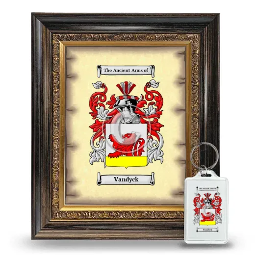 Vandyck Framed Coat of Arms and Keychain - Heirloom