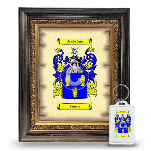 Vanns Framed Coat of Arms and Keychain - Heirloom