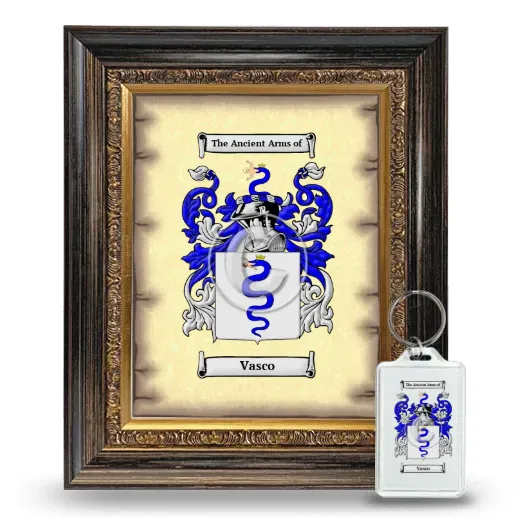 Vasco Framed Coat of Arms and Keychain - Heirloom