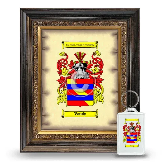 Vaudy Framed Coat of Arms and Keychain - Heirloom