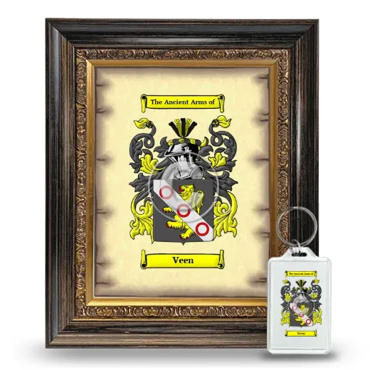 Veen Framed Coat of Arms and Keychain - Heirloom