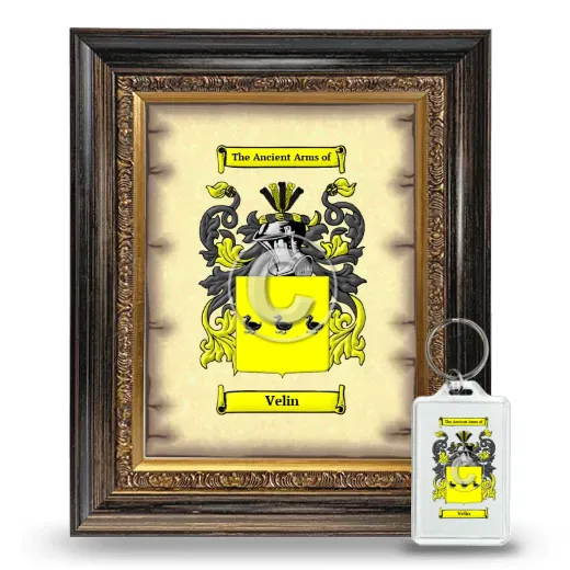 Velin Framed Coat of Arms and Keychain - Heirloom
