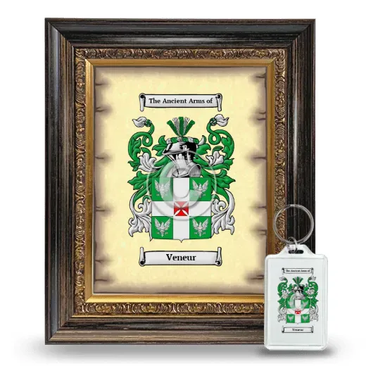 Veneur Framed Coat of Arms and Keychain - Heirloom