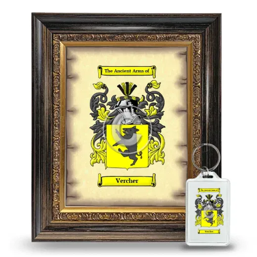 Vercher Framed Coat of Arms and Keychain - Heirloom