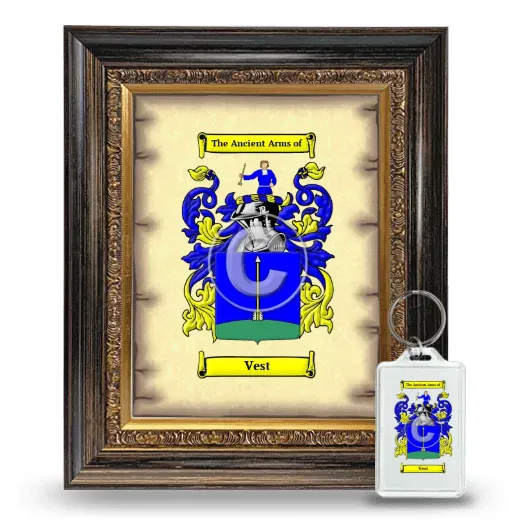 Vest Framed Coat of Arms and Keychain - Heirloom