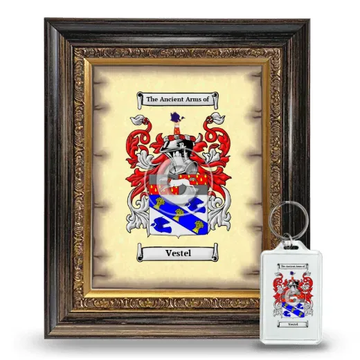 Vestel Framed Coat of Arms and Keychain - Heirloom