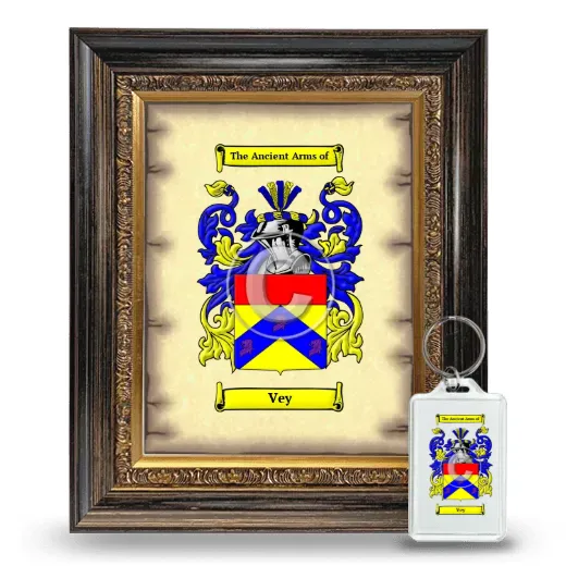 Vey Framed Coat of Arms and Keychain - Heirloom