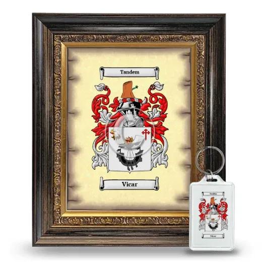 Vicar Framed Coat of Arms and Keychain - Heirloom