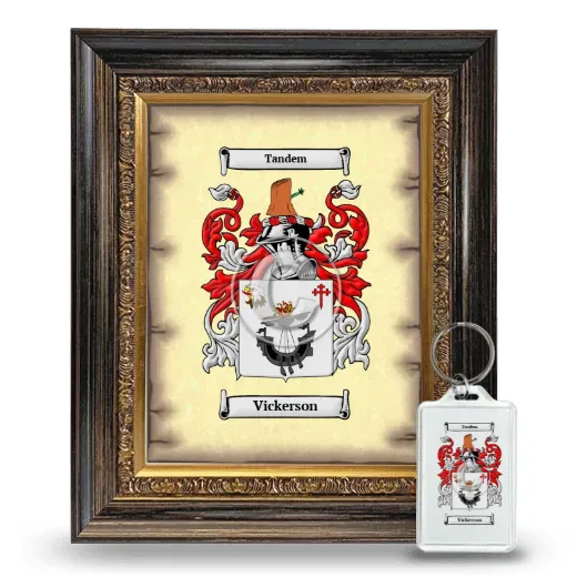 Vickerson Framed Coat of Arms and Keychain - Heirloom