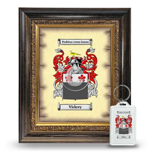 Vickrey Framed Coat of Arms and Keychain - Heirloom