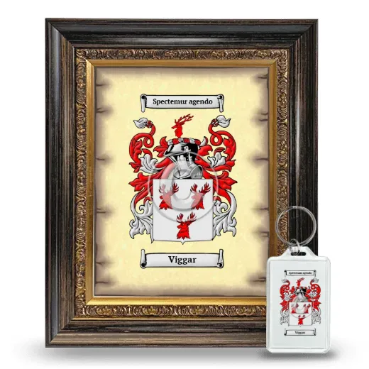 Viggar Framed Coat of Arms and Keychain - Heirloom