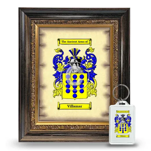 Villamar Framed Coat of Arms and Keychain - Heirloom